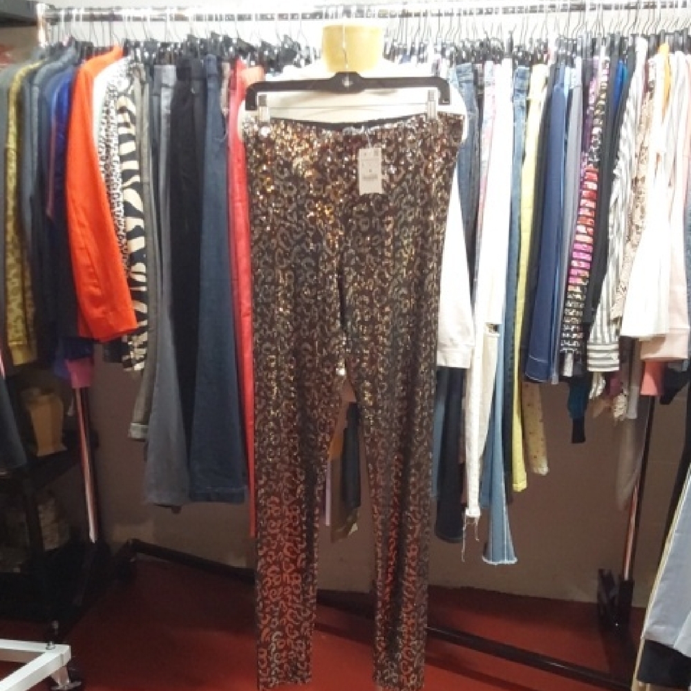 Leopard Print Sequins Leggings